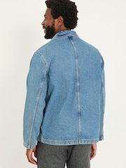 FatFace Indigo Blue Denim Worker Jacket - Image 3 of 6