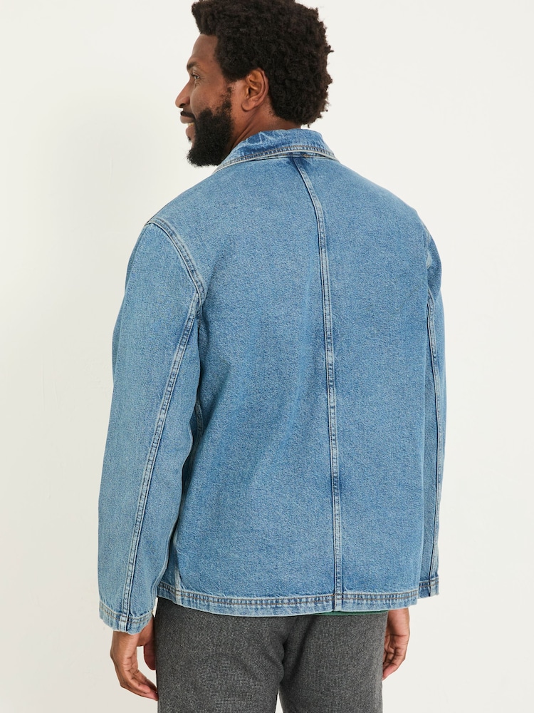 Albastru indigo - Jachetă muncitor din denim FatFace - Image 3 of 6
