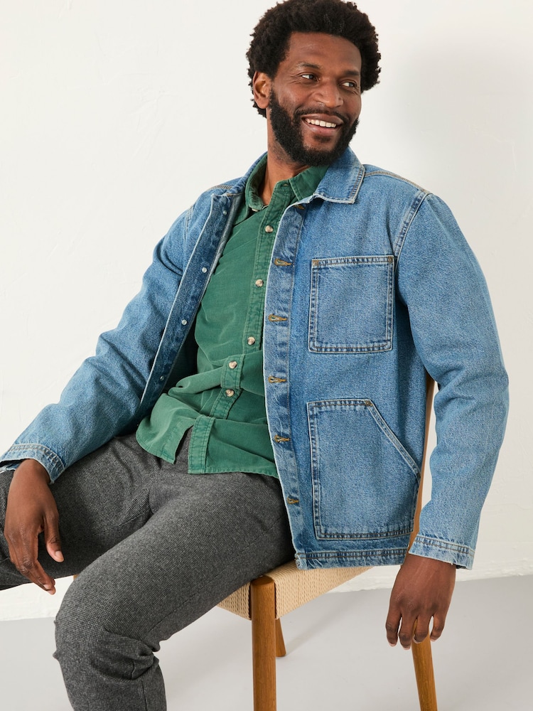 Albastru indigo - Jachetă muncitor din denim FatFace - Image 5 of 6