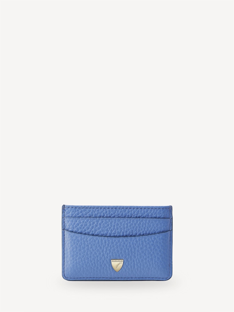 Aspinal of London Blue Slim Credit Card Case Pebble Leather - Image 1 of 3