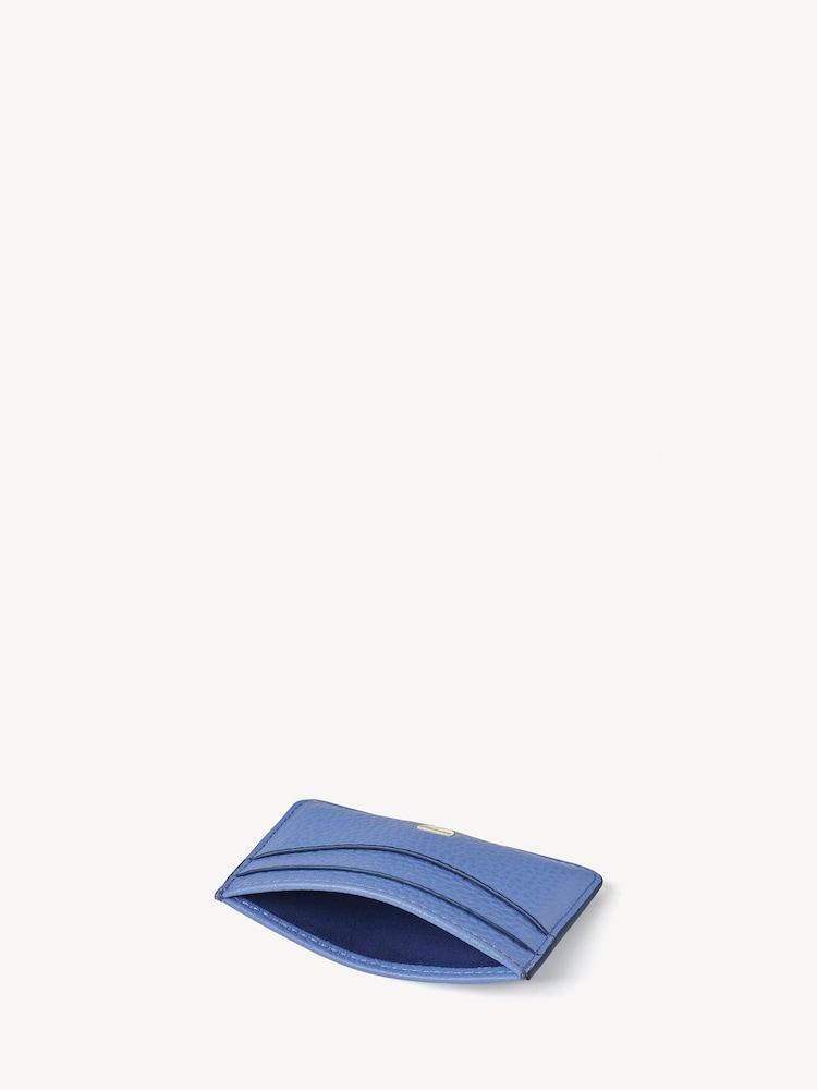 Aspinal of London Blue Slim Credit Card Case Pebble Leather - Image 3 of 3