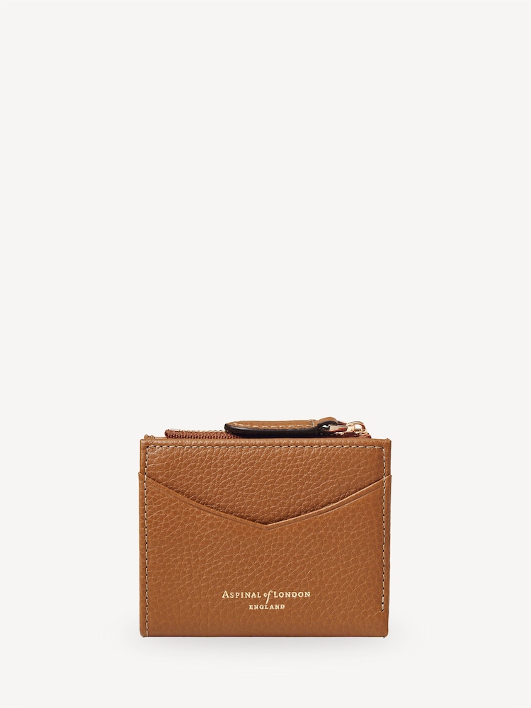 Aspinal of London Brown Hudson Multi-Use Pocket Wallet Pebble Leather - Image 1 of 5 Aspinal of London Brown Hudson Multi-Use Pocket Wallet Pebble Leather - Image 1 of 5