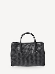 Aspinal of London Black London Tote Midi Weave Leather Bag - Image 4 of 7