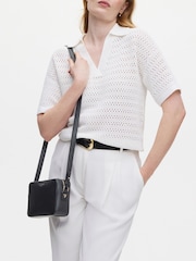 Aspinal of London Black The Camera Pebble Cross-Body Bag - Image 2 of 8