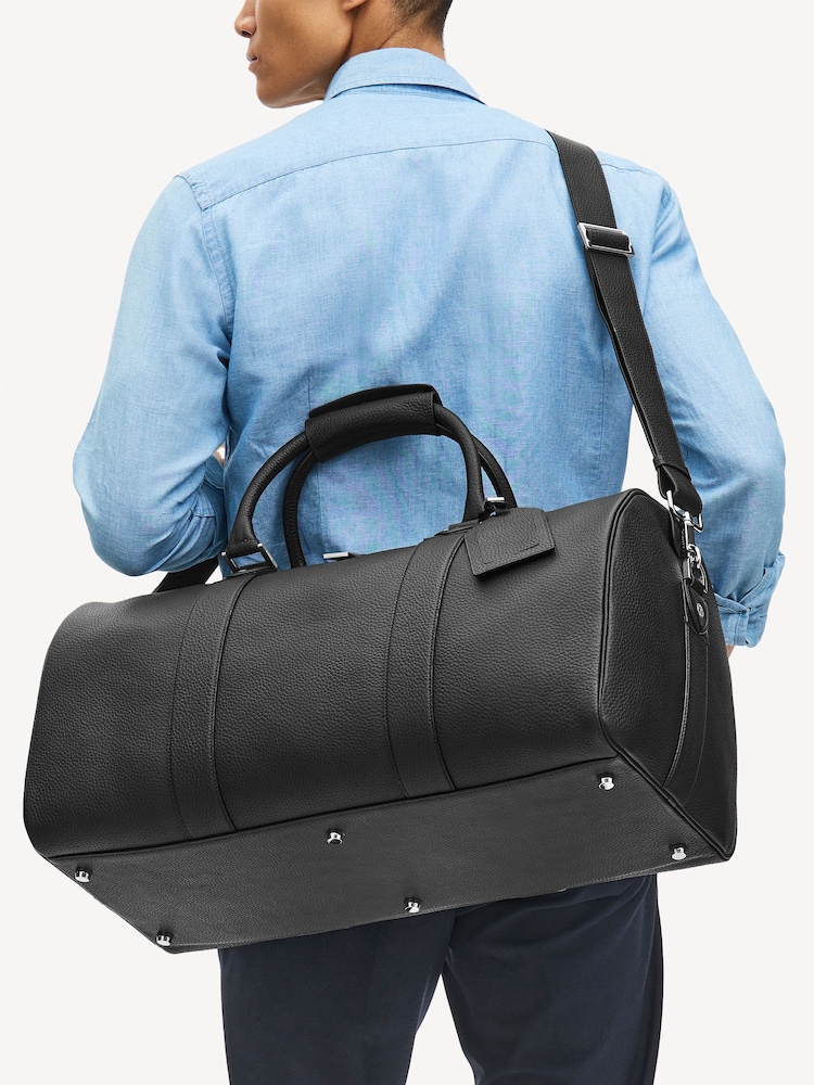 Aspinal of London Black Boston Travel Bag Grain leather - Image 2 of 6
