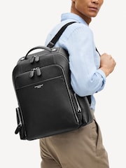 Aspinal of London Black Reporter Zip Backpack Pebble leather Bag - Image 2 of 9
