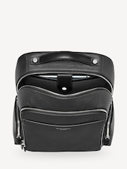 Aspinal of London Black Reporter Zip Backpack Pebble leather Bag - Image 6 of 9