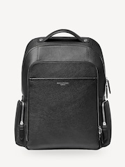 Aspinal of London Black Reporter Zip Backpack Pebble leather Bag - Image 9 of 9