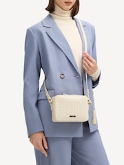 Aspinal of London White Slot Weave Leather Camera Bag with Tassel - Image 5 of 7