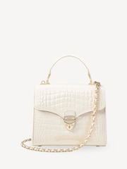 Aspinal of London White Mayfair Midi Pnt Croc Leather Bag - Image 1 of 9