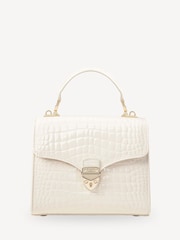Aspinal of London White Mayfair Midi Pnt Croc Leather Bag - Image 6 of 9