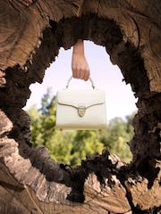 Aspinal of London White Mayfair Midi Pnt Croc Leather Bag - Image 9 of 9