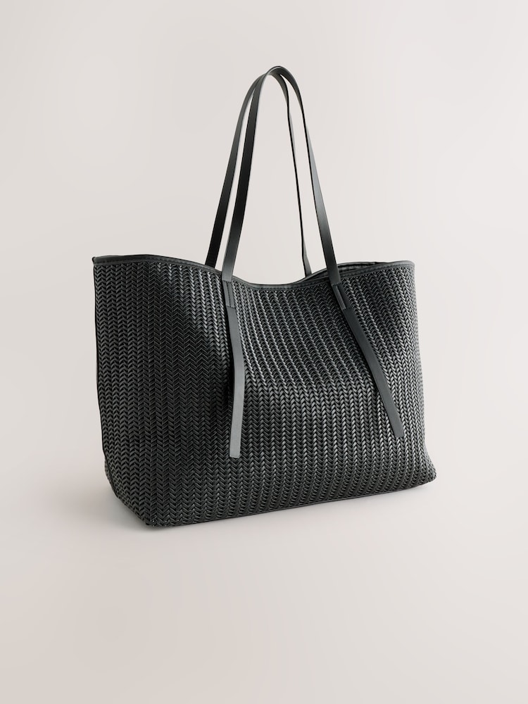 Black Weave Shoulder Bag - Image 1 of 5