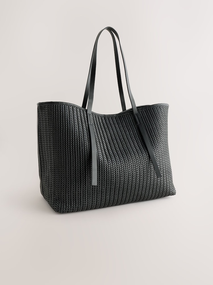 Black Weave Shoulder Bag - Image 2 of 5