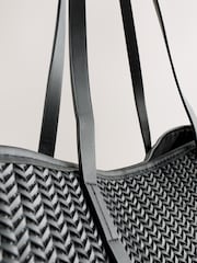 Black Weave Shoulder Bag - Image 3 of 5