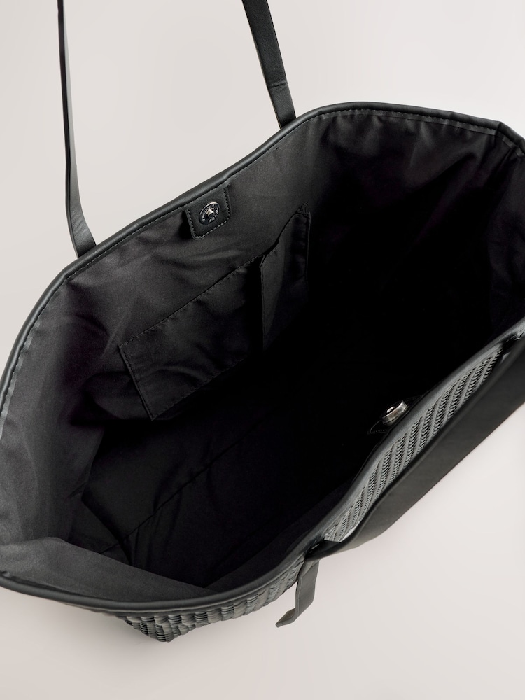 Black Weave Shoulder Bag - Image 5 of 5