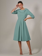 Jolie Moi Green Roll Collar Long Sleeve Midi Dress - Image 3 of 6