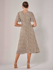 Jolie Moi Cream Chiffon Pleated Wrap Midaxi Dress - Image 2 of 6