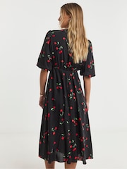 Simply Be Black Wrap Midi Dress - Image 2 of 4