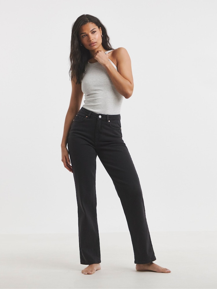 Simply Be Black 99/1 Straight Jeans - Image 1 of 4 Simply Be Black 99/1 Straight Jeans - Image 1 of 4