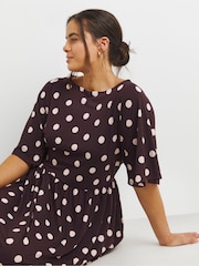 Simply Be Black Supersoft Jersey Pocket Midi Dress - Image 1 of 4