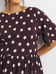 Simply Be Black Supersoft Jersey Pocket Midi Dress - Image 3 of 4