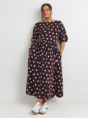 Simply Be Black Supersoft Jersey Pocket Midi Dress - Image 4 of 4