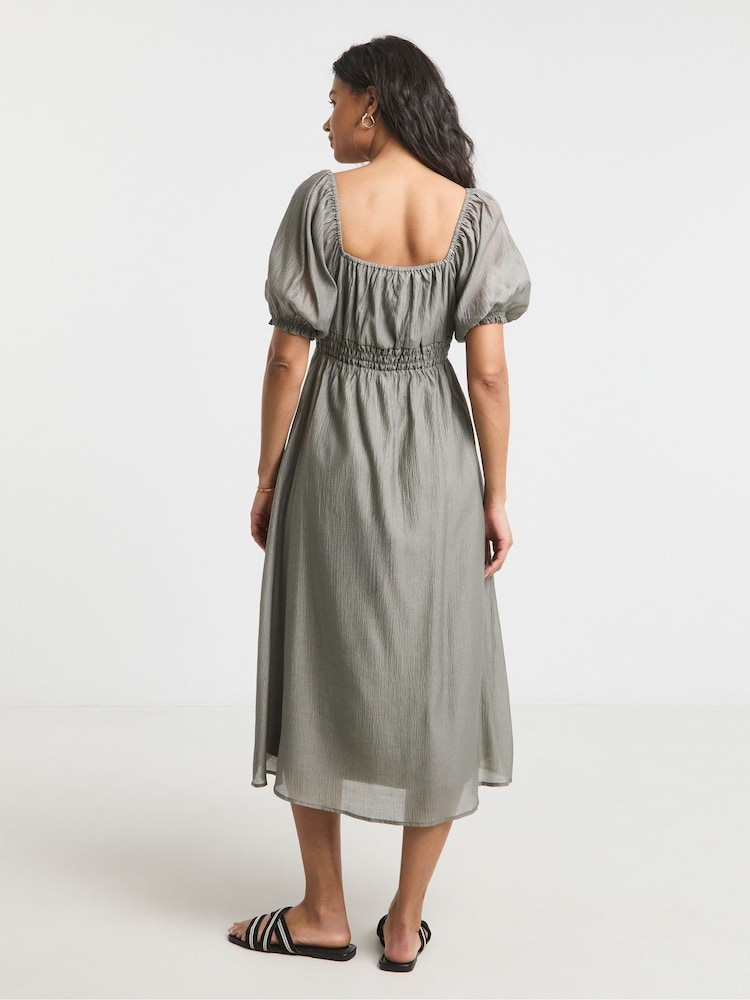 silk milkmaid dresses White milkmaid satin summer sun dress , Size S/ US
