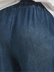 Simply Be Blue Tie Front Palazzo Jeans - Image 3 of 5