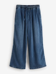 Simply Be Blue Tie Front Palazzo Jeans - Image 5 of 5