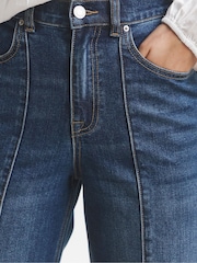 Simply Be Blue Cropped Wide Leg Pinktuck Jeans - Image 4 of 4