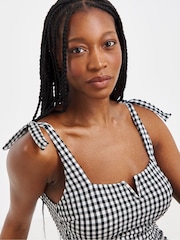 Simply Be Black Magisculpt Contour Me Shoulder Tie Detail Swimsuit - Image 5 of 5