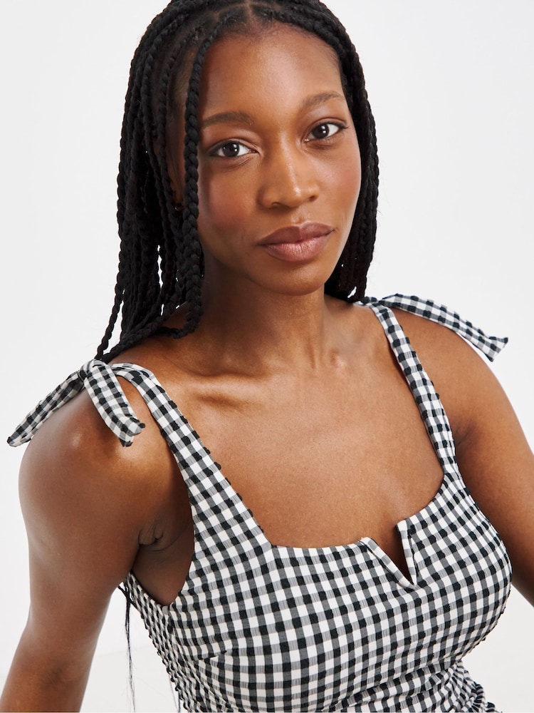 Simply Be Black Magisculpt Contour Me Shoulder Tie Detail Swimsuit - Image 5 of 5