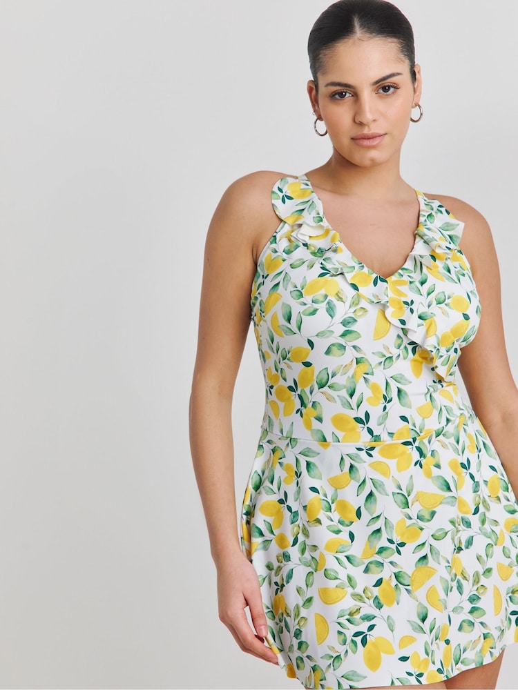 Simply Be Lemon Print/Green Value Swimdress 2 Pack - Image 2 of 6 Simply Be Lemon Print/Green Value Swimdress 2 Pack - Image 2 of 6