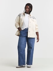 Simply Be Floral Embroidered Boyfriend Denim Jacket - Bild 8 von 8