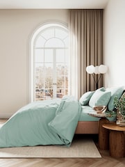 Bedeck of Belfast Celadon 400 Thread Count 100 Cotton Sateen Duvet Cover and Set - Image 1 of 3