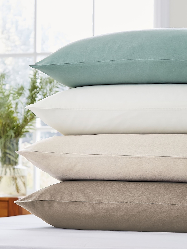 Bedeck of Belfast Celadon 400 Thread Count 100 Cotton Sateen Lge Pillowcase Set - Image 2 of 2