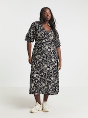 Simply Be Black Wrap Dress - Image 1 of 4