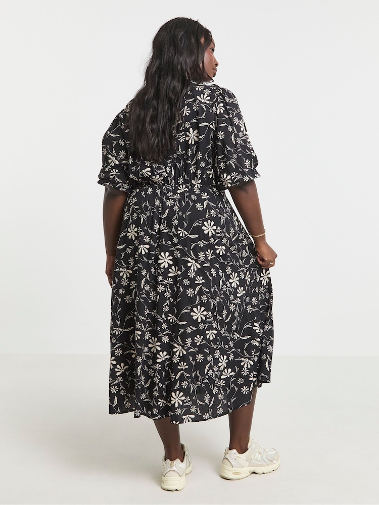 Simply Be Black Wrap Dress - Image 2 of 4