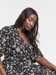 Simply Be Black Wrap Dress - Image 3 of 4