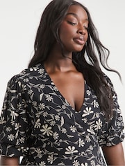 Simply Be Black Wrap Dress - Image 4 of 4