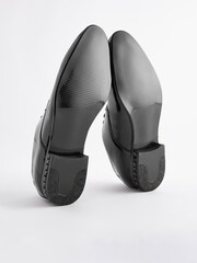 Black High Shine Jewel Trim Patent Derby Shoes - Image 4 of 6