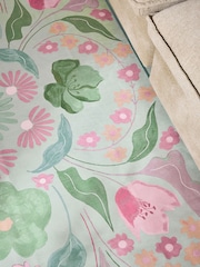 Sage Green Washable Bettie Floral Print Rug - Image 3 of 5