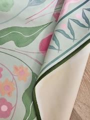 Sage Green Washable Bettie Floral Print Rug - Image 4 of 5