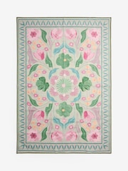 Sage Green Washable Bettie Floral Print Rug - Image 5 of 5