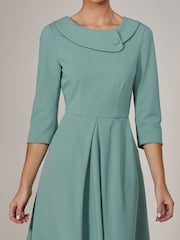 Jolie Moi Green Roll Collar Long Sleeve Midi Dress - Image 4 of 6