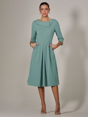 Jolie Moi Green Roll Collar Long Sleeve Midi Dress - Image 5 of 6