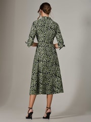 Jolie Moi Green Tie Sleeve Shirt Maxi Dress - Image 2 of 6