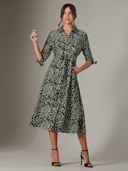 Jolie Moi Green Tie Sleeve Shirt Maxi Dress - Image 6 of 6
