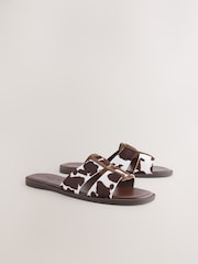 Cow Print Leather Standard/Wide Fit Forever Comfort® Slot Mule Sandals - Image 2 of 5